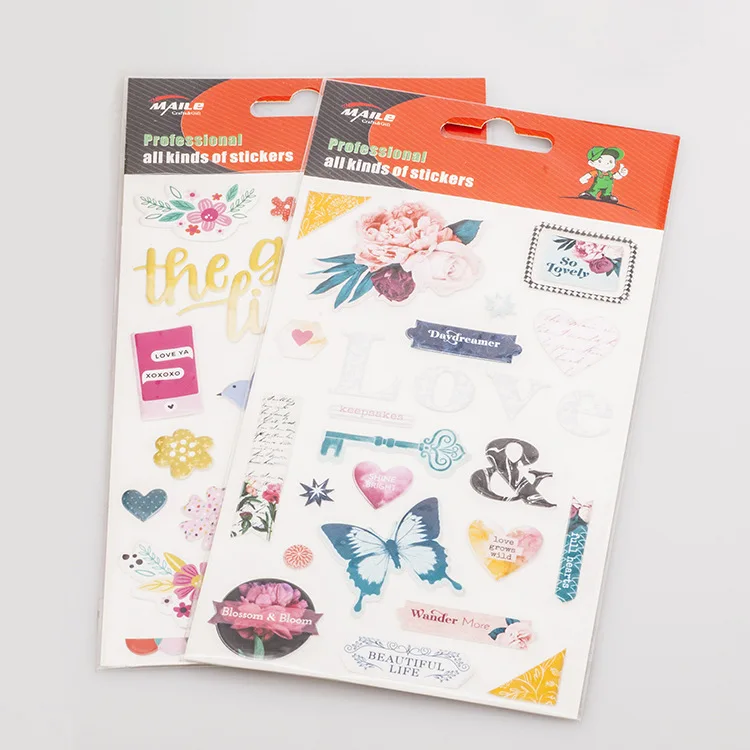 Custom scrapbook kiss cut waterproof cute vinyl planner sticker,ins style decoration adhesive stickers sheet printing for kids