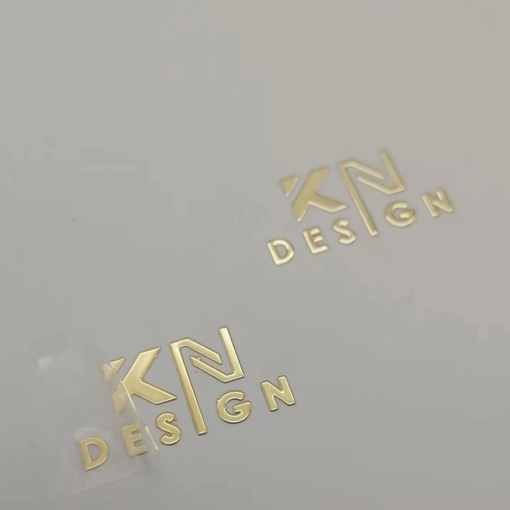 Custom logo small thin 3D embossed metal logo sticker glasses metal logo sticker for sunglasses
