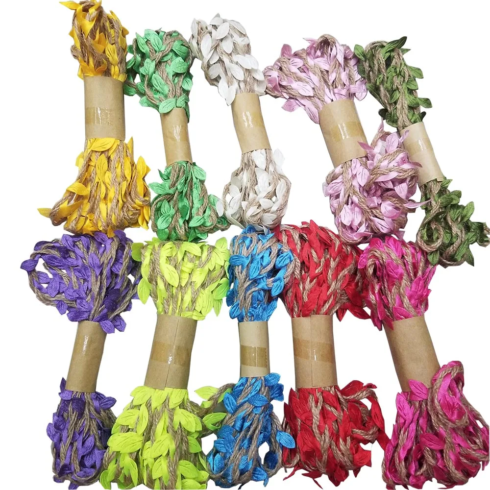 
Decorative hemp rope with leaves for DIY 