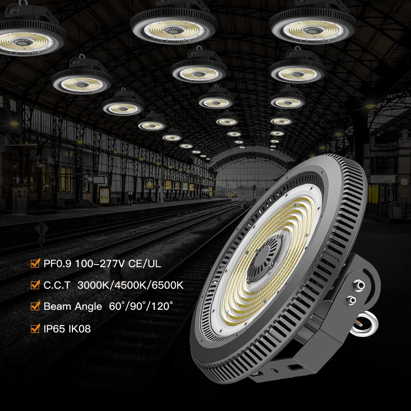 High bay light fixture 100W 150W 200W highbay lamp ceiling fixture installation