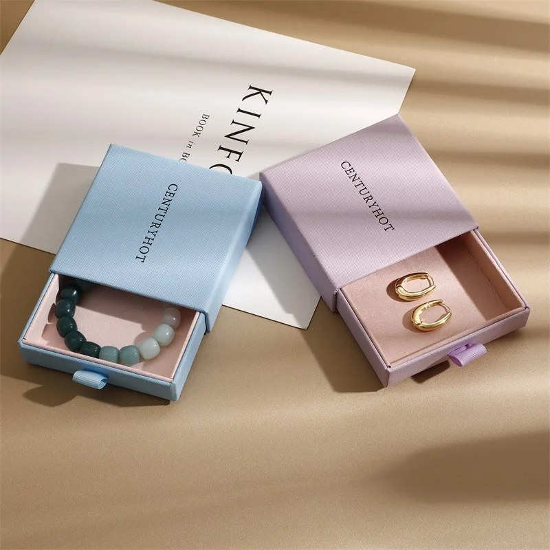 Inseet Necklace Box With Logo Microfiber Jewelry Bag Jewelry Box Gift Pouch With Grain Box And Insert