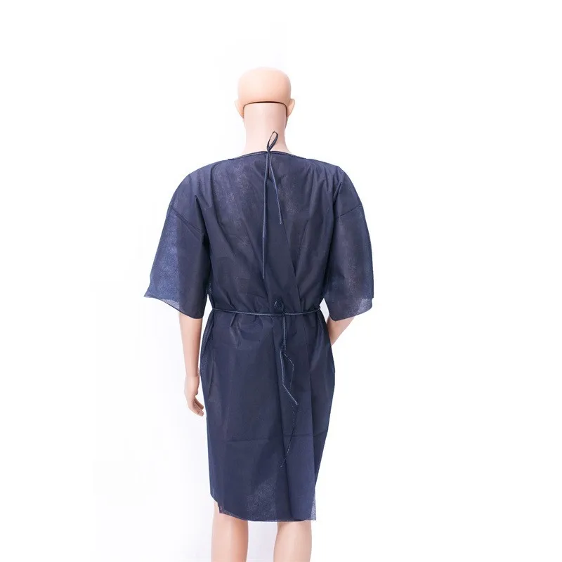 Surgical Hospital Clothing Gown for Patient Surgery Short Sleeve Disposable Patient Gowns 35g SMS Gown for Adults