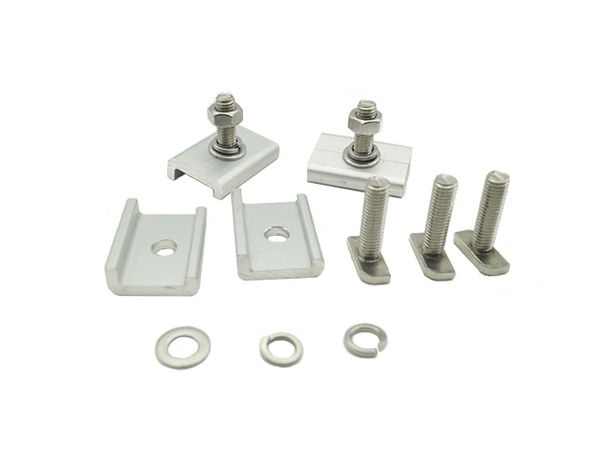 Yuens Aluminum Solar Panel Fixing Clamp Component Pv Mounting Brackets for Rail to Support Rack