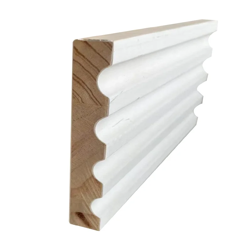 USA Simple Design MDF Moulding White Primed Trims Baseboard High Quality Decorative White Primed Moulding