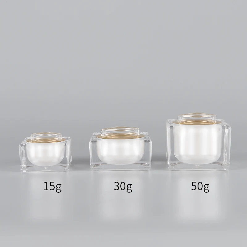 15g 30g 50g sample empty crystal Square cream jars Packaging bottle Acrylic Plastic eye cream jar