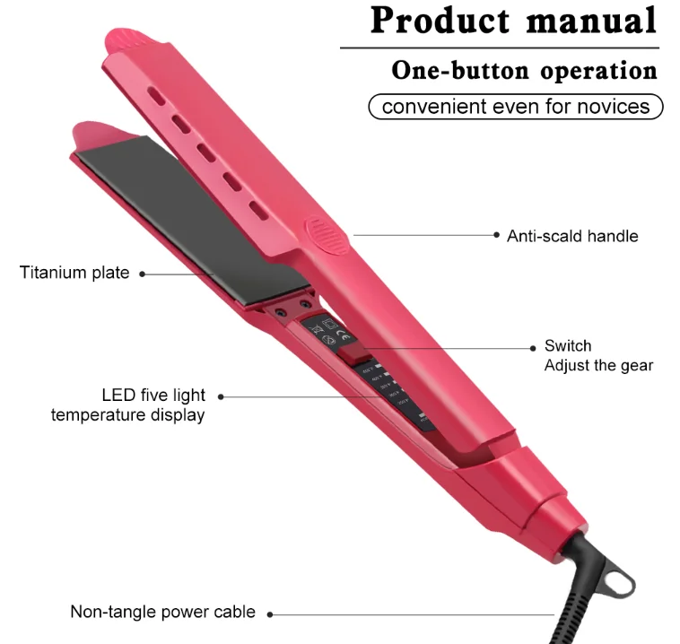 2022 Hot Sale Professional Exquisite Hair Flat Iron Widen Plate 45mm Hair Straightener Titanium Hair Flat Iron