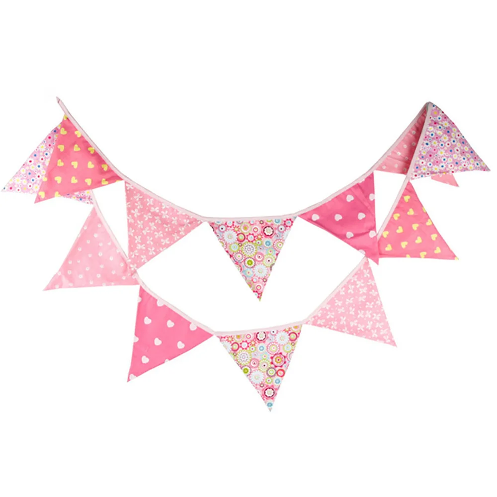 Triangle Birthday Party Hanging Decoration Red Black Green Colorful Travel String Flag Pennant