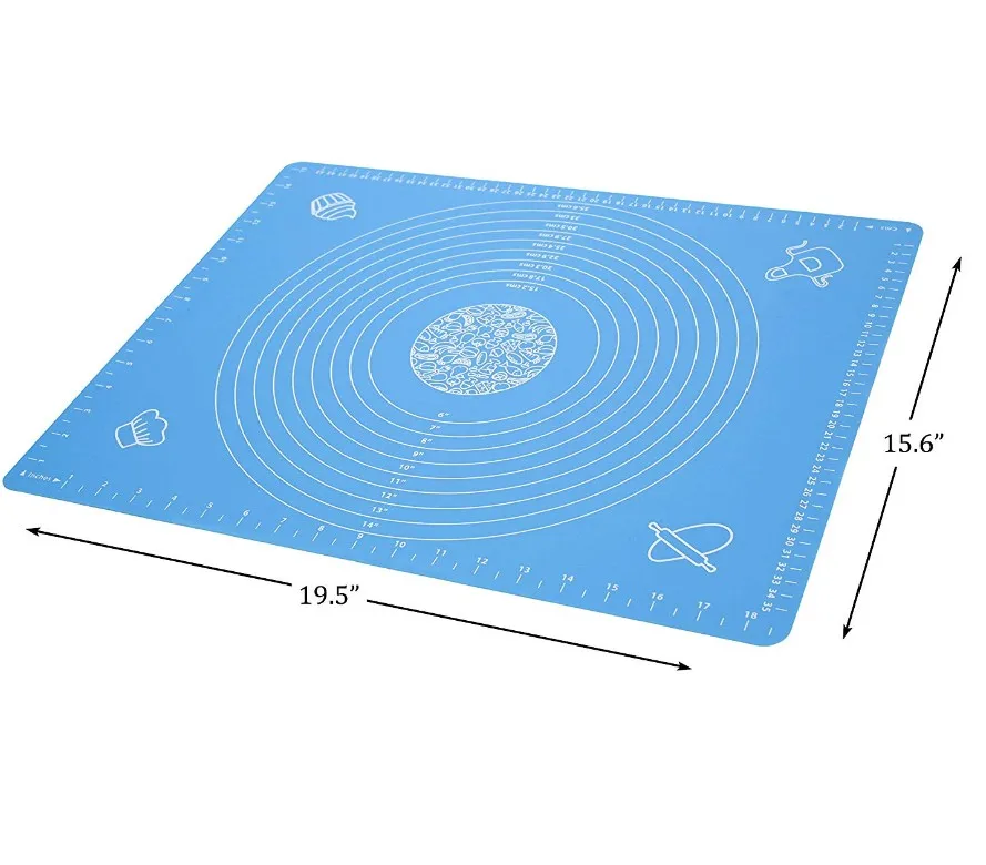 Heat Resistance Reusable Non-stick Silicone Baking Mat ,Silicone Pastry Rolling Mat for with Measurements