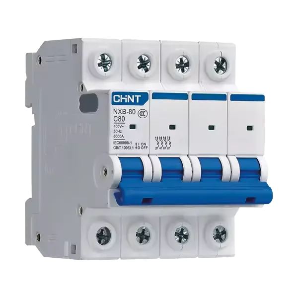 Chint air switch small circuit breaker NXB-80a household air switch 1234p air conditioning main switch 16a32a100a