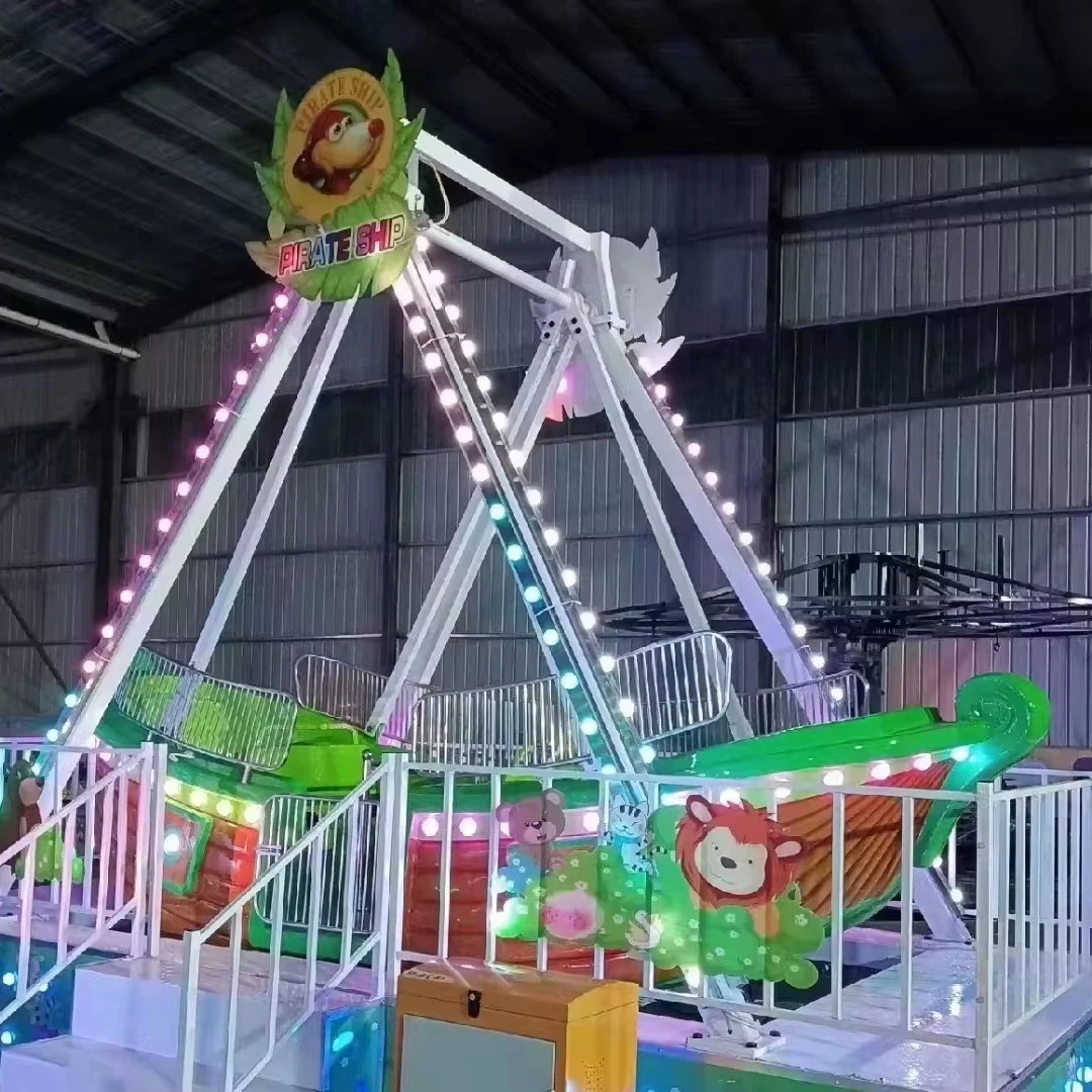 2024 Fairground Park Fun Fair Indoor Portable 8 12 16 Seats Real Swing Motor Mechanical Amusement Rides Mini Pirate Ship for Kid