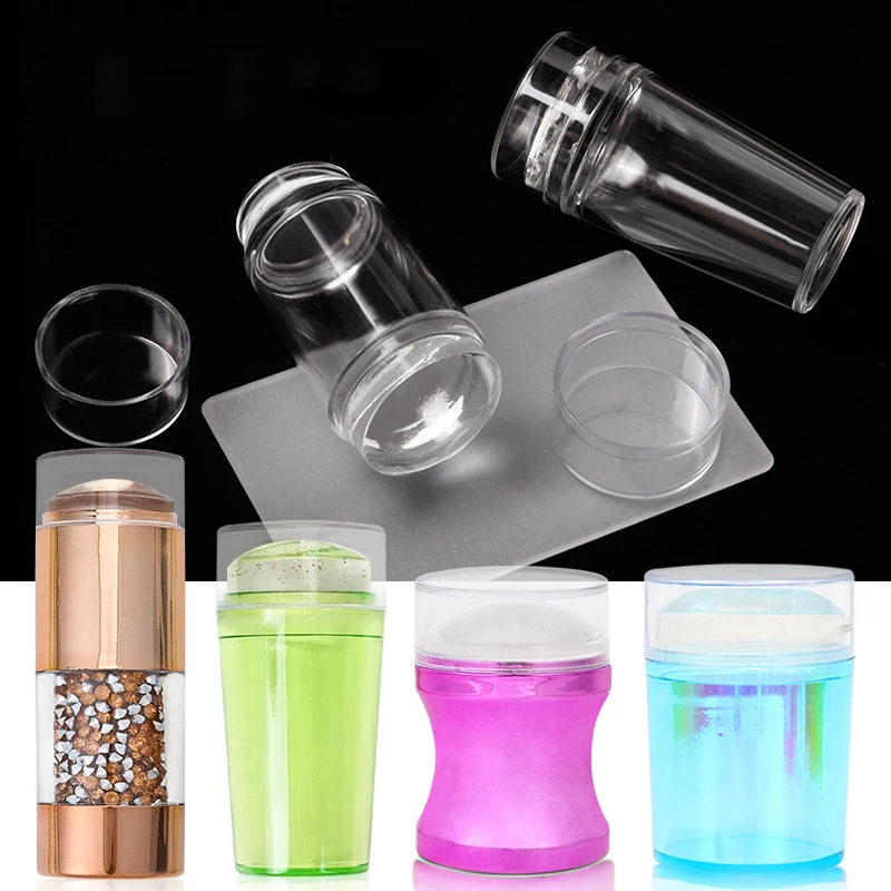 Hot Sell Silicone French Nail Art Stamping Kit For Manicure Plate Stamp Polish Stencil Template Seal Stamper For Salon Art