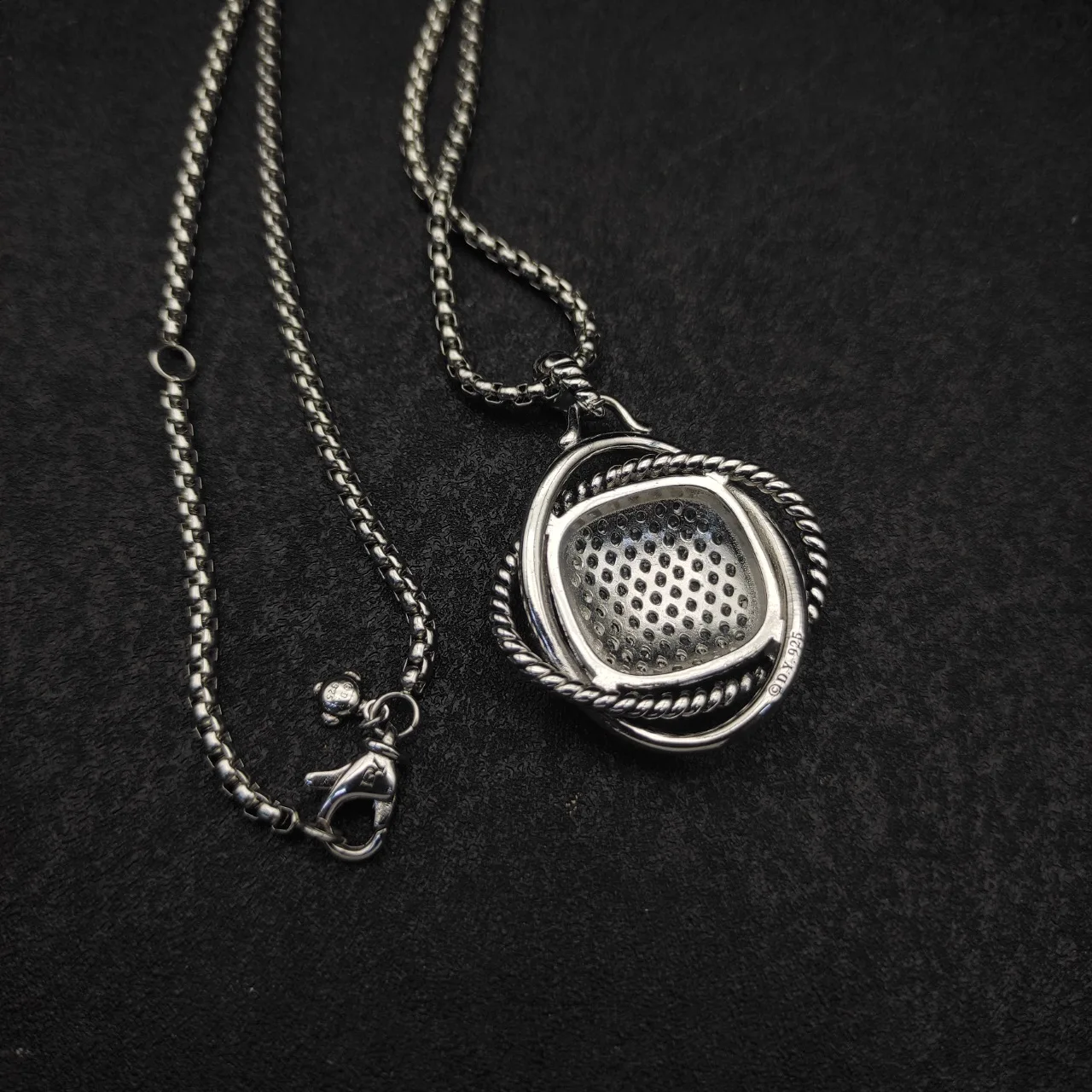 David Yarmans 925 silver hot selling ins32mm inlaid zircon twisted wire necklace, spicy girl style collarbone chain