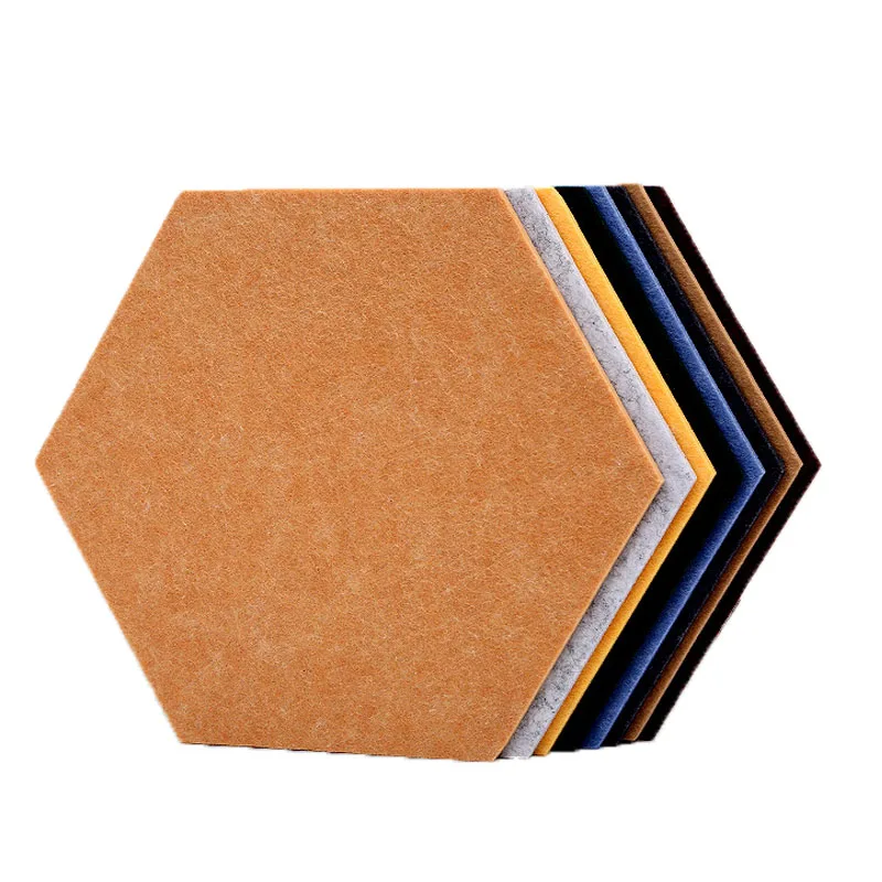 Acoustic Panels Self-Adhesive Felt Decorative Soundproofing Board Hexagon Pet Polyester Fiber Acoustic Panels For Office