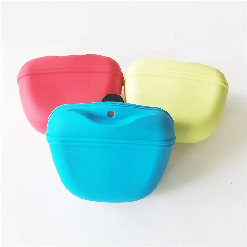 Custom Logo Colorful Silicone Pet Dog Treat Training Pouch Silicone Dog Treat Waist Bags