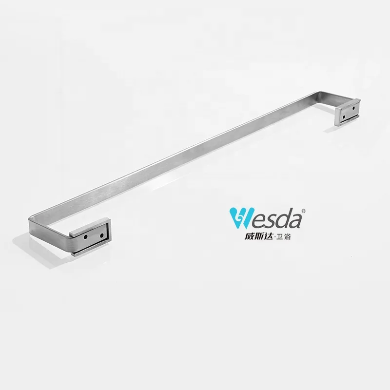 WESDA Luxury Modern Design Stainless Steel Single Towel Holder Bar Bathroom Wall Mounted Square Towel Rail