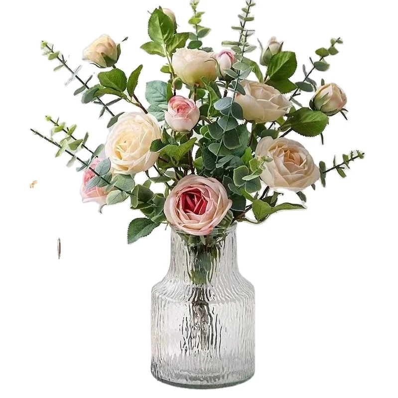 Mini Clear Glass Vase for Flowers, Unique Flower Vase,for Home Weddings Decoration