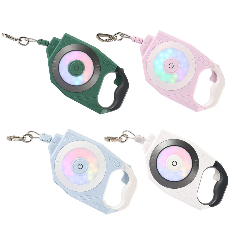Custom Logo Pet Products Retractable Dog Leash with Bright LED Flash Light Walking Leashes Automatic Durable Dog Pet Leash