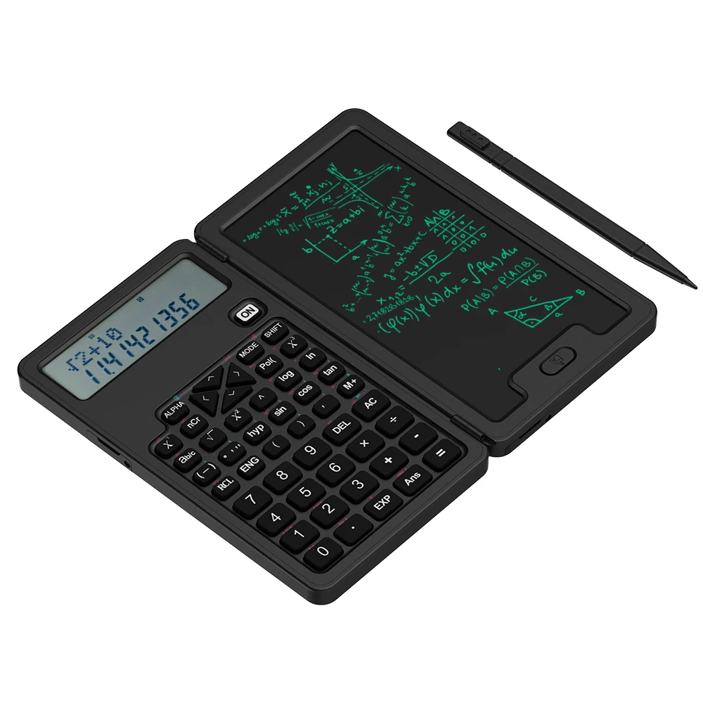 NEWYES 82MS Study Calculator 5 Inch Writing Pad Replaceable Battery 12 Digits Scientific Calculator with Notepad