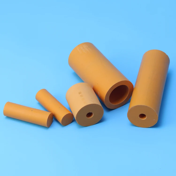 
Customized rptfe molding pipe yellow PI/PTFE molded tube 
