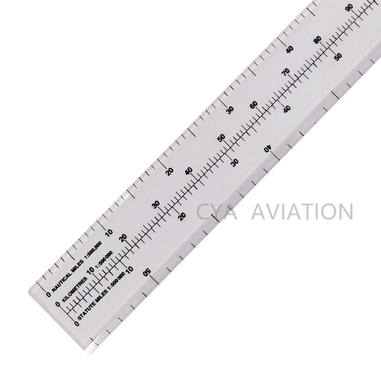 16 Inch Acrylic Nautical Miles Map Reading Scale Ruler for Pilot Students Study Use CSR-2