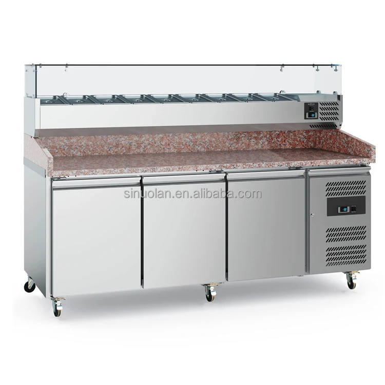 Salad Bar Pizza Work Table/prep Pizza Counter Refrigerator/pizza Refrigerated Table Bench