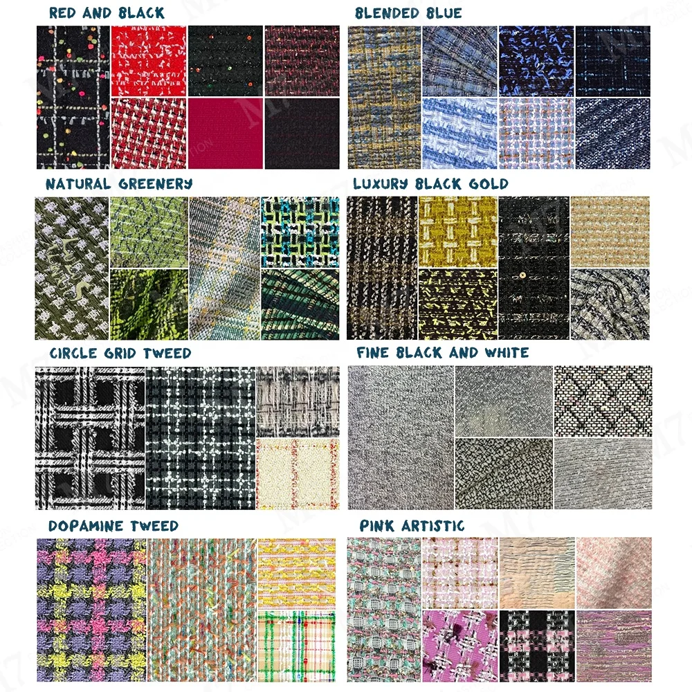 Новый стиль оптовая продажа элегантная полиэфирная красочная синяя металлическая Серебристая твидовая ткань для пальто костюма