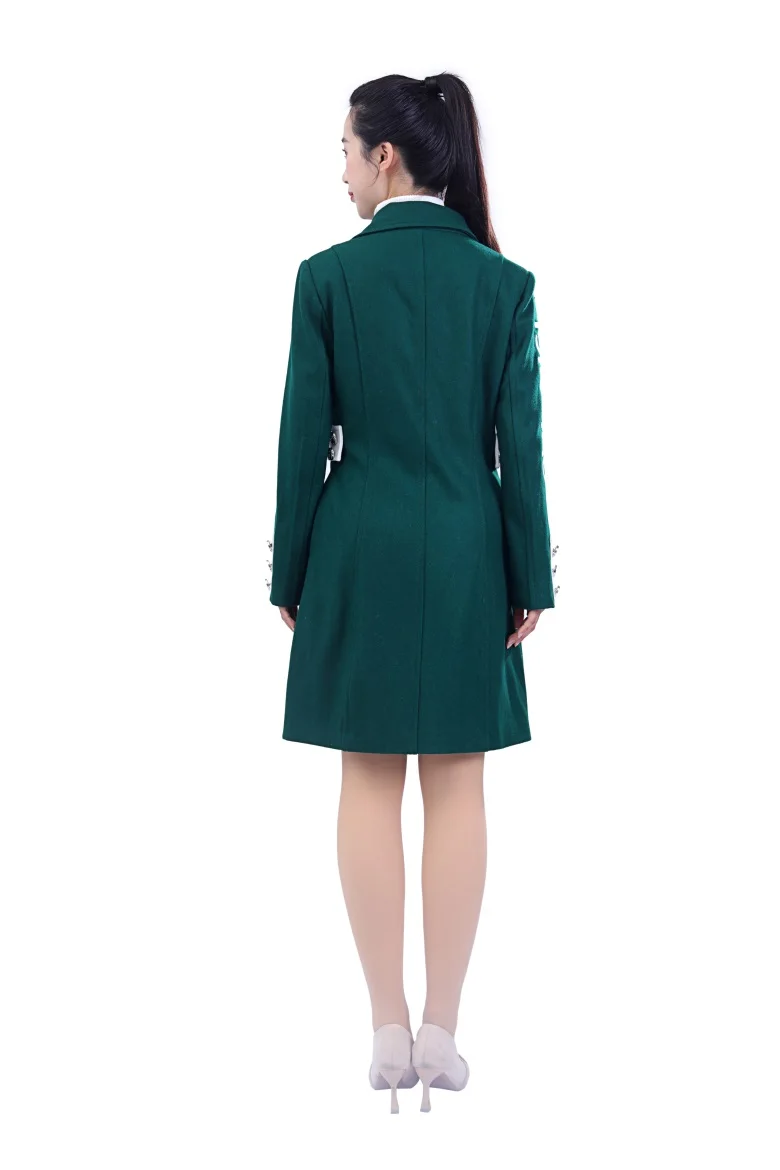 Well-known 700g Melton Fabric Autumn And Winter Green Women Work Clothes