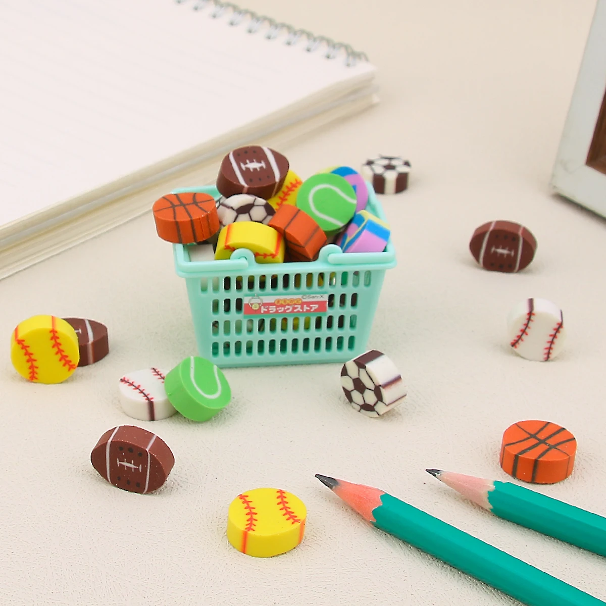 Custom Packaging Hot New Cute Mini Ball Shape Color Soft Interesting Eraser Manufacturer Rubber Pencil Eraser for Kids Gift