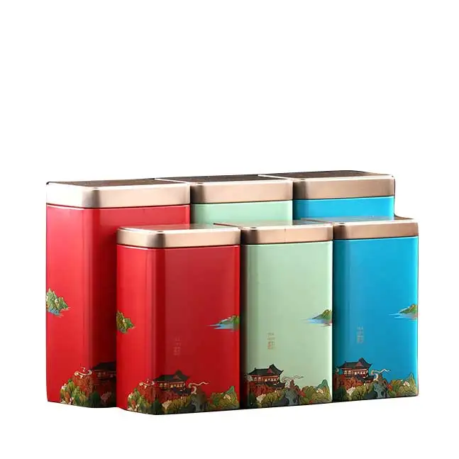 empty box packaging wholesale for loose square tea tin