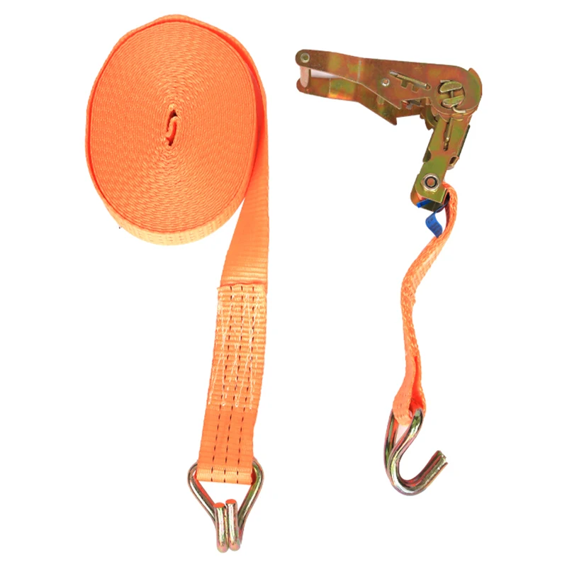 truck cargo polyester lashing belt retractable ratcheting tie down strap with ratchet for truck containers