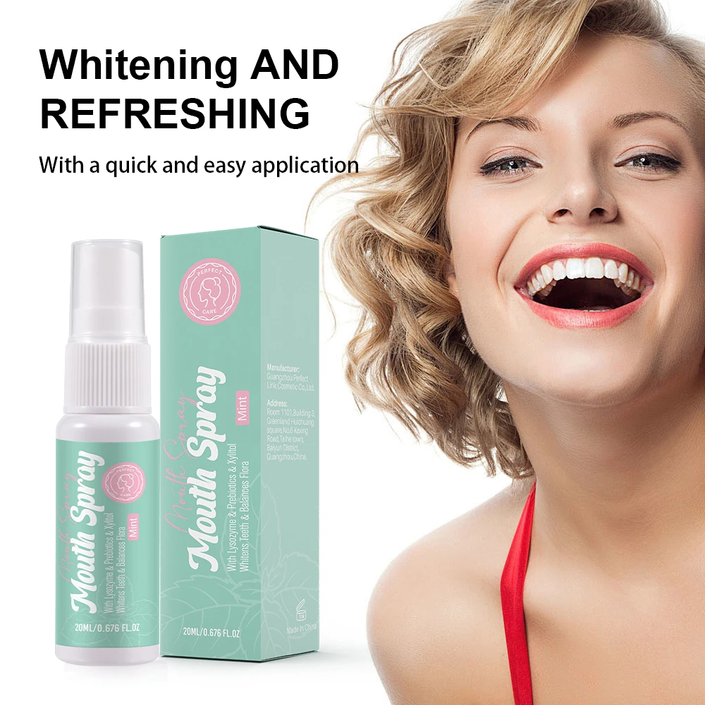 Private label mouthwash Breath Freshener Spray Alcohol-Free Breath Peach Mint moisturize mouth spray for bad breath