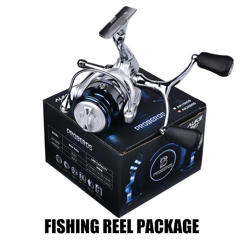 WEIHE AK1500S/AK2500S Spinning Fishing Reel CNC Metal Spool Wheel Full Handle
