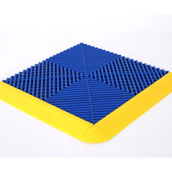 Free Design Anti Slip Plastic PP Car Wash Drain Interlocking Garage Floor Mat Tile for Car Parking Carwash