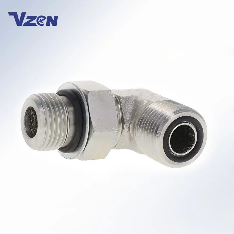 Stainless Steel FS6801 SAE O-Ring Face Seal ORFS Male x SAE O-Ring Boss ORB Male 90 Dep Elbow O-Ring Face Seal to O-Ring Boss