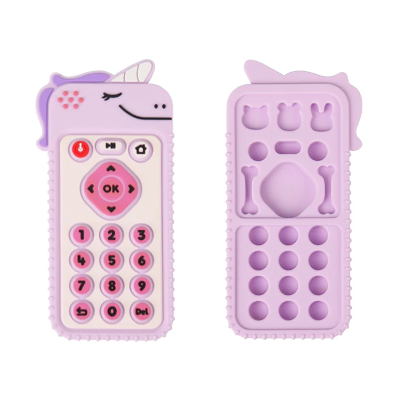 2023 Popular Baby Teether Toys Silicone Baby Products Funny Tv Remote Control Shape Baby Teethers Opp Bag Soft Toy Unisex