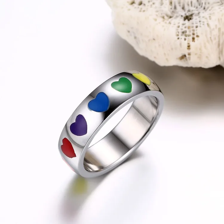 New arrival  custom  cheap  heart-shape  titanium ring