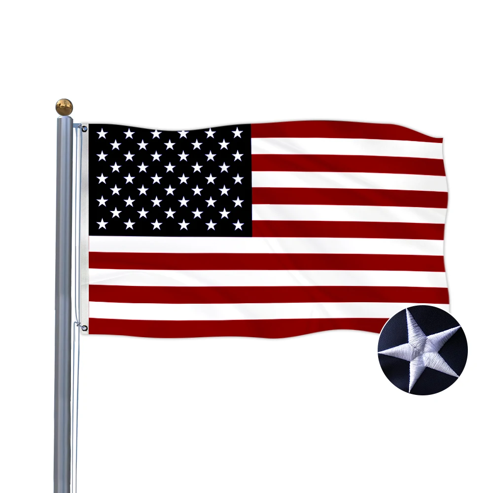 Вышитые флаги 210D Америки по хорошей цене, быстрая доставка, 3*5 футов