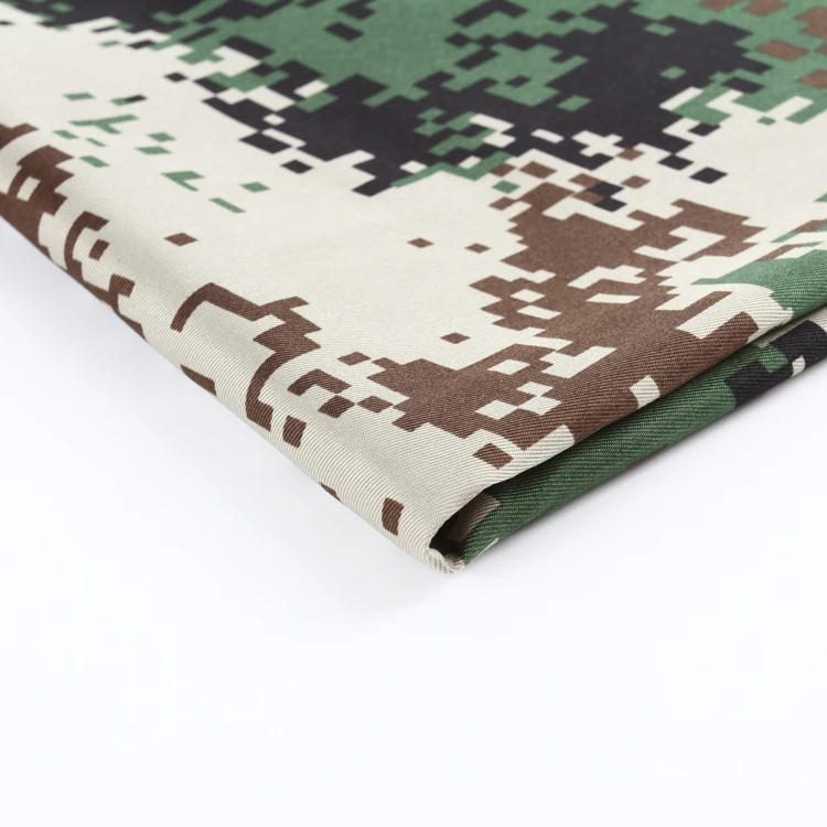 Stock 100%polyester woven twill 150D printed soft feeling camouflage fabric for military