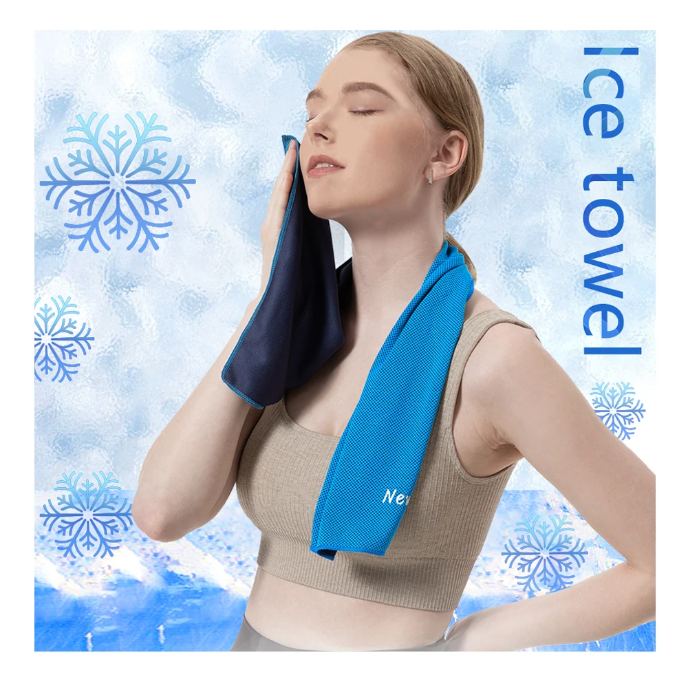 Microfiber Soft Breathable Custom logo Yoga Sport Golf Gym Camp Chilly Cooling Towel With Silicon Case Ice Cold Towel