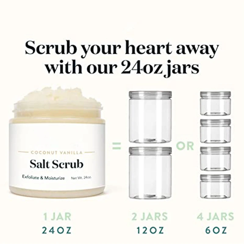 Кокосовый ванильный солевой скраб все натуральные средства для ухода за кожей | Мягко отшелушивающий тела с увлажняющими средствами кожи