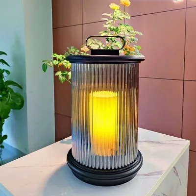 Outdoor Solar Column Light LED Gate Villa Garden Lamp Chinese Style Landscape Garden Lights