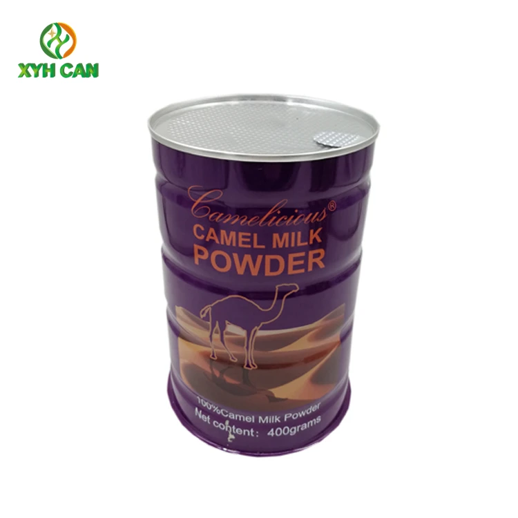 Food Grade round Tinplate Can for Milk Powder Tea Candy & Cookie with Easy Open Metal Lid & Plastic Lid Logo Printed