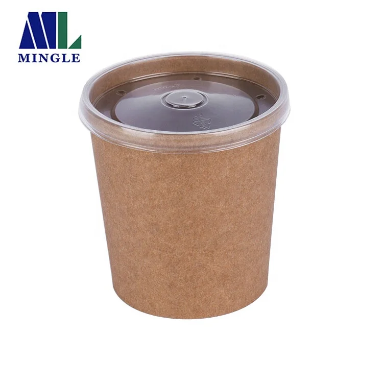 
Disposable Paper Kraft Soup Cup Takeaway Soup Container 