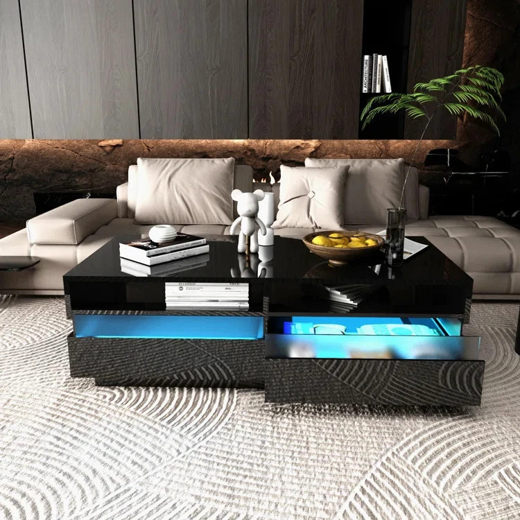 High Quality Custom Coffee Table Set Luxury Modern Acrylic Coffee Table Wood