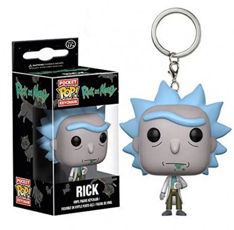 Funko Pop Rick and Morty Action Figure Mr. Meeseeks Keychain Toys 4cm