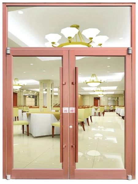 Hot sale  kfc door commercia door shop front aluminum doors burglarproof windproof