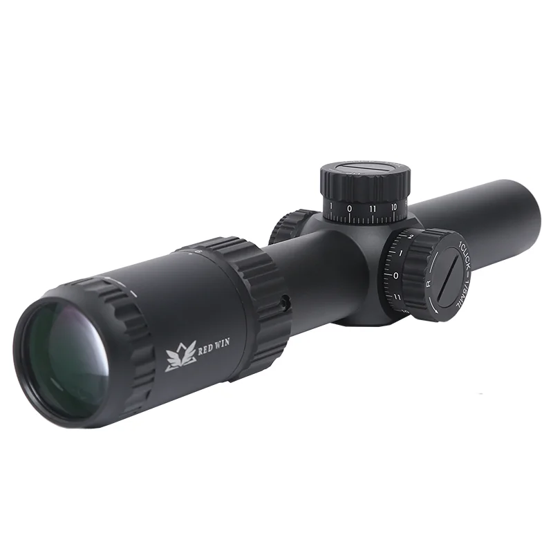 Red Win 30mm Monotube 1/5 Adjust Zero Lock Turret Etched Glass Reticle 6 Level Bright Torero 1-6x24IR HD Scope