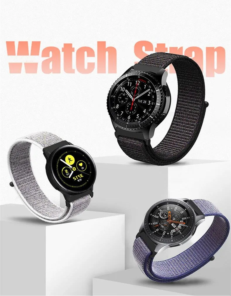 40 Colors for Samsung Galaxy Nylon Strap 22 mm Smart Watch 20 mm Garmin amazfit for Huawei gt2 pro nylon loopback strap