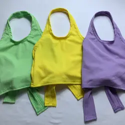 Newest 2023 Summer Fashion Kids Halter Tank Top Solid Color Sleeveless Top With Bow Tie Back Kids Crop Top