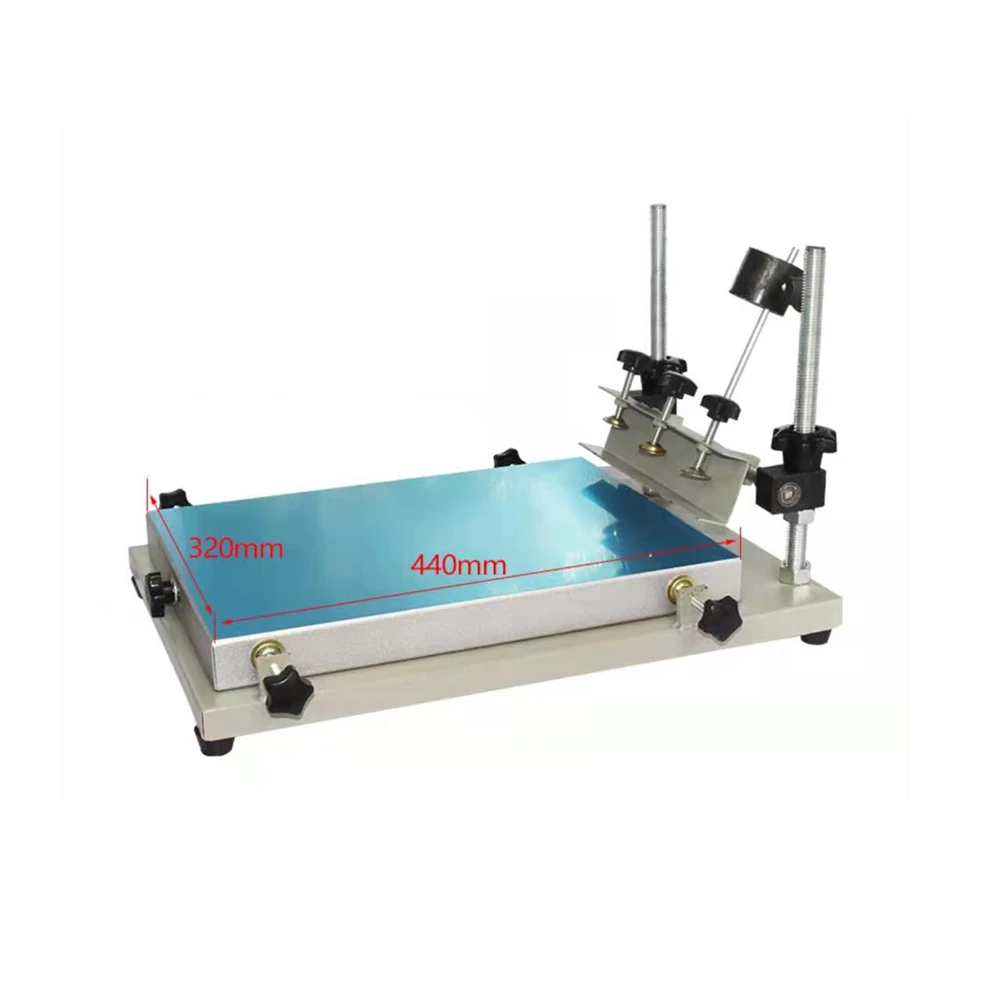 Customizable Manual one station screen printing machine for plastic plate printing.